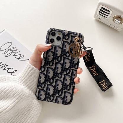 Funda de moda para iPhone con correa negra-GS240315