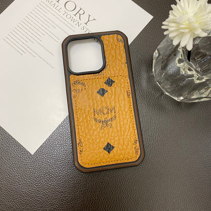 Husa iPhone MCM Cu Suport Card galben-MCK240603