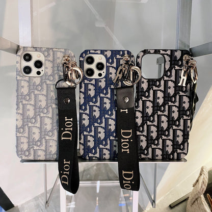 Funda de moda para iPhone con correa negra-GS240315
