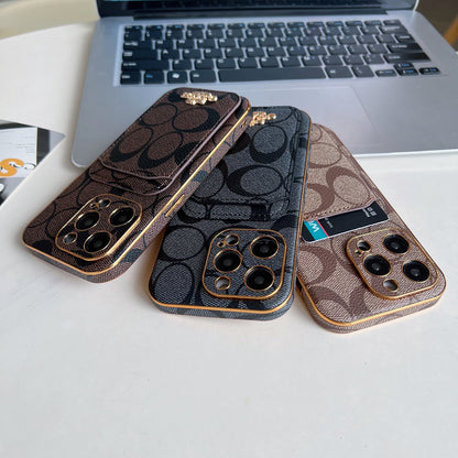 Custodia classica per iPhone con portacarte nera -KB241651