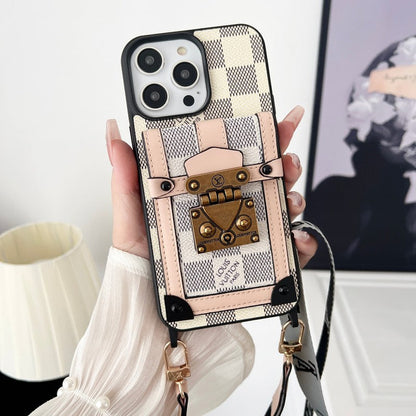 Luxus fekete-fehér Crossbody Chain iPhone tok