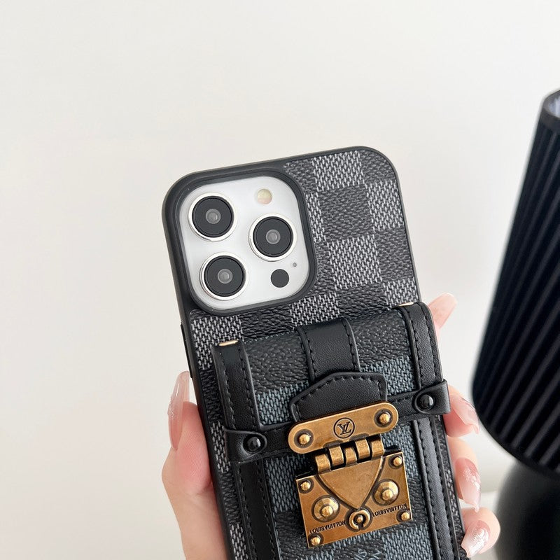 Luxus fekete-fehér Crossbody Chain iPhone tok