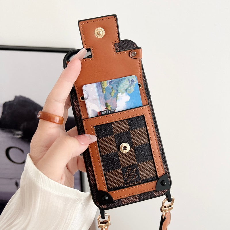 Luxus fekete-fehér Crossbody Chain iPhone tok