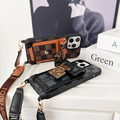 Luxus fekete-fehér Crossbody Chain iPhone tok