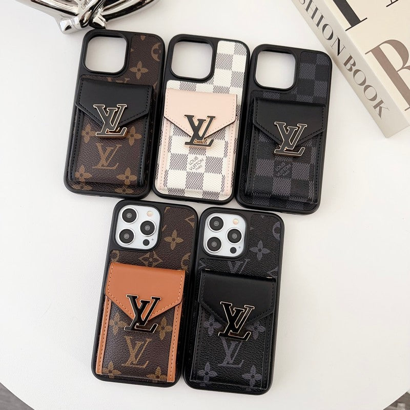 Coque et skin iPhone de couleur de sac de carte de luxe
