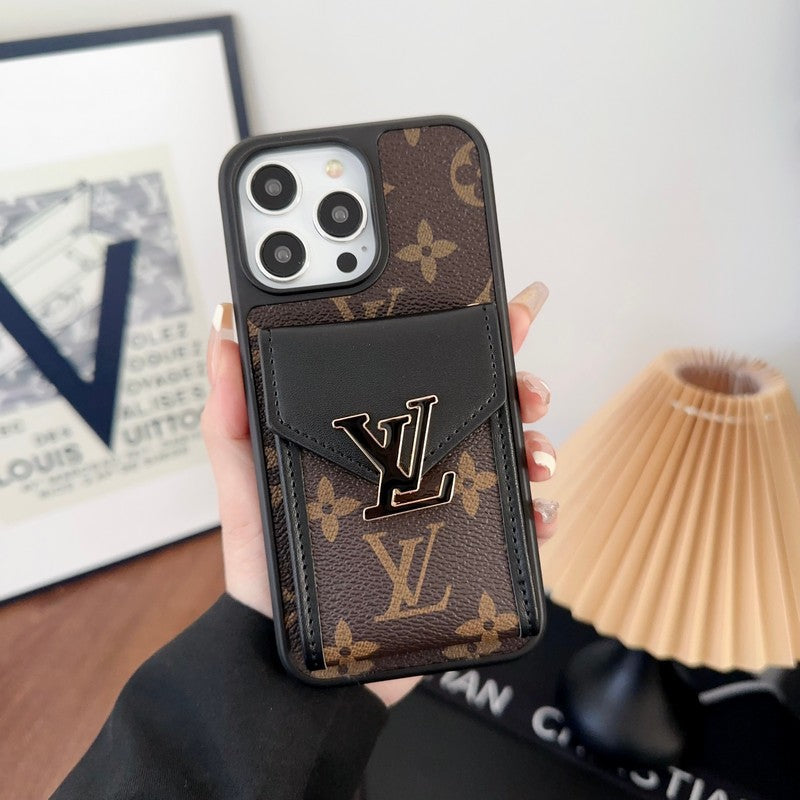 Coque et skin iPhone de couleur de sac de carte de luxe
