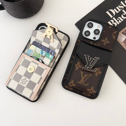 Ylellinen korttilaukku, viisivärinen ketjullinen iPhone-kotelo