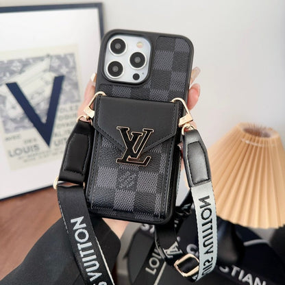 Ylellinen korttilaukku, viisivärinen ketjullinen iPhone-kotelo