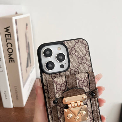 Husă clasică pentru iPhone cu lanț de geanți premium