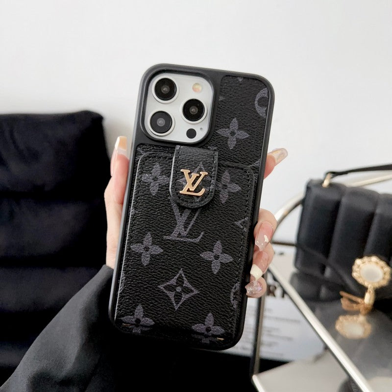 Luksus Black & White Card Bag iPhone-deksel