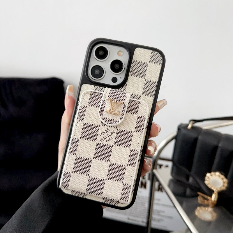 Luksus Black & White Card Bag iPhone-deksel