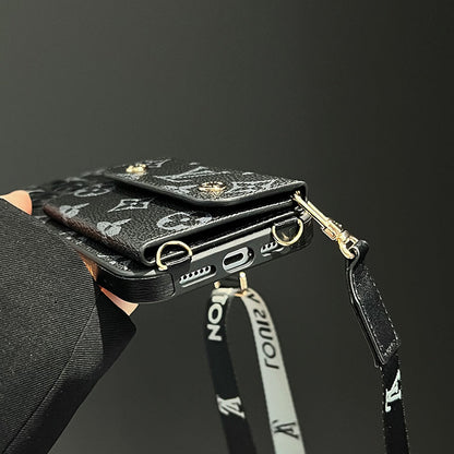 Luxusní Card Bag Řetízkové černé pouzdro na iPhone