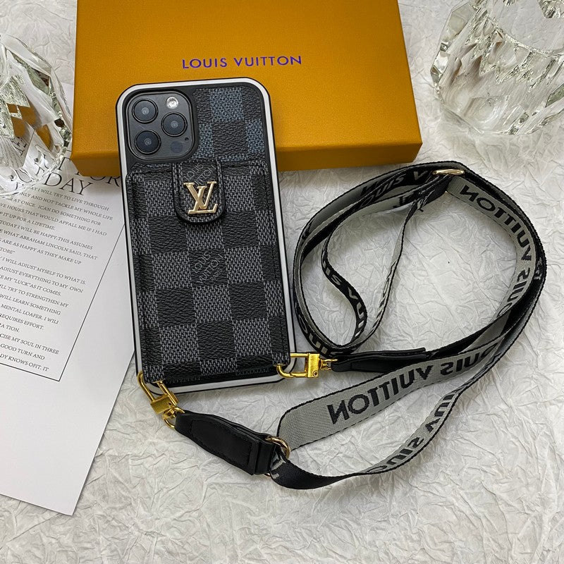 Luksusa karšu maisiņu ķēdes iPhone futrālis