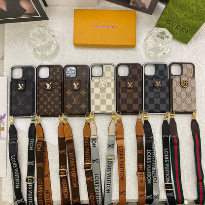 Luksusa karšu maisiņu ķēdes iPhone futrālis