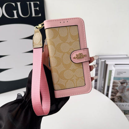CO Luxury Pattern Wallet iPhone-deksel med kortholder og stropp
