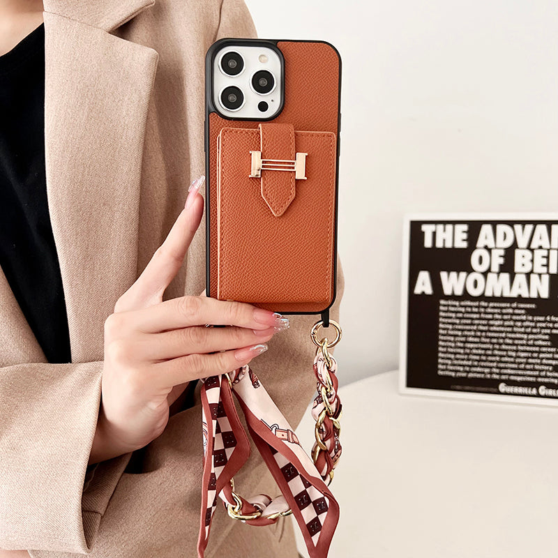 H Card Bag Skjerf Skinn iPhone-deksel