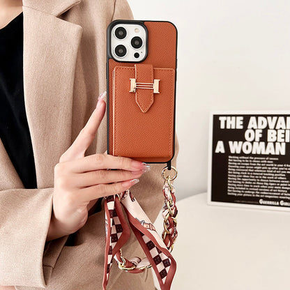 H Card Bag Skjerf Skinn iPhone-deksel