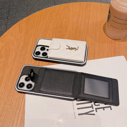 Saint Card Bag Kleur leren iPhone-hoesje