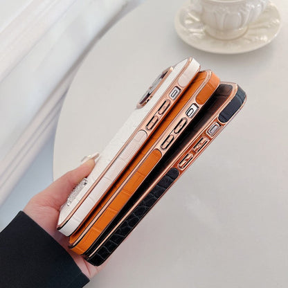 Logotipo de diamante clásico en oro rosa Funda y vinilo para iPhone