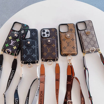Luxe kaarttasje met klassieke ketting iPhone-hoesje