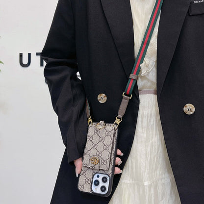 Luxe kaarttasje met klassieke ketting iPhone-hoesje