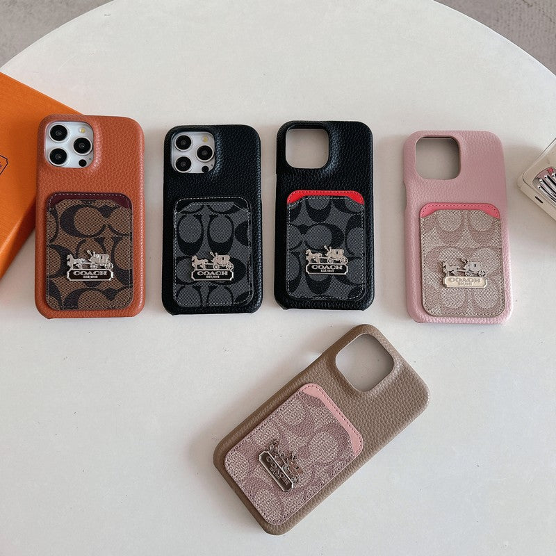 Klassinen korttilaukku, nahkainen iPhone-kotelo