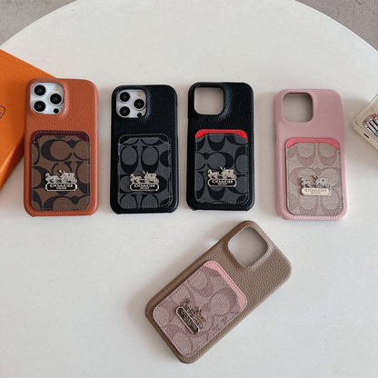 Klassinen korttilaukku, nahkainen iPhone-kotelo