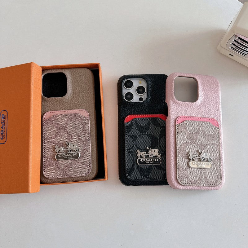Klassinen korttilaukku, nahkainen iPhone-kotelo