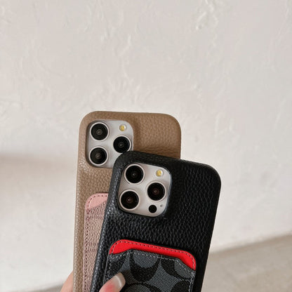 Klassinen korttilaukku, nahkainen iPhone-kotelo