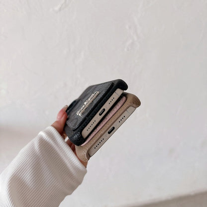 Klassinen korttilaukku, nahkainen iPhone-kotelo