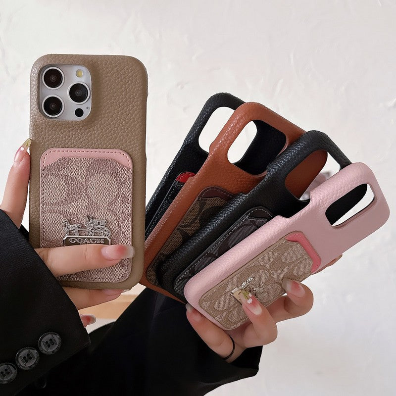 Klassinen korttilaukku, nahkainen iPhone-kotelo