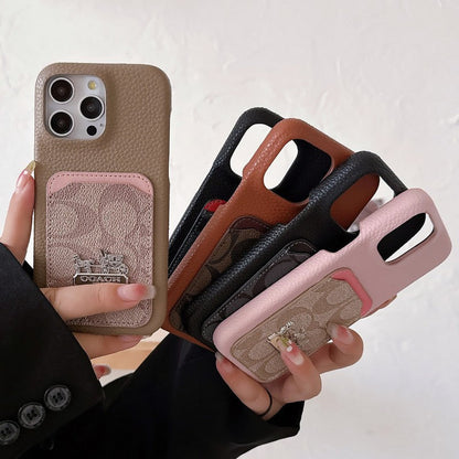 Klassinen korttilaukku, nahkainen iPhone-kotelo
