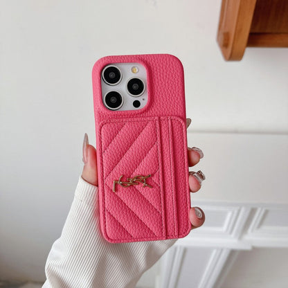 Funda de iPhone de cuero con bolso Saint Card