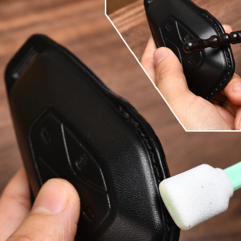 Luxury Leather Car Key Case Cover Fob Shell for BYD