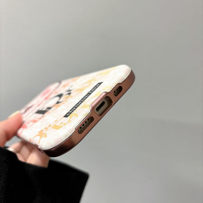 Módní kožené pouzdro na iPhone v bílé a hnědé barvě