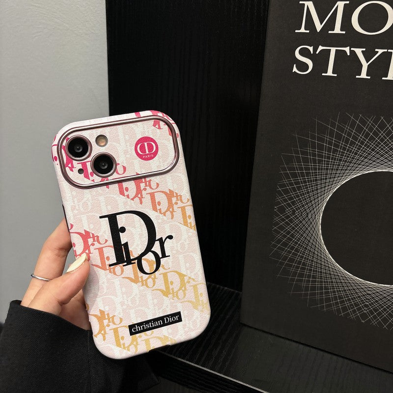 Módní kožené pouzdro na iPhone v bílé a hnědé barvě