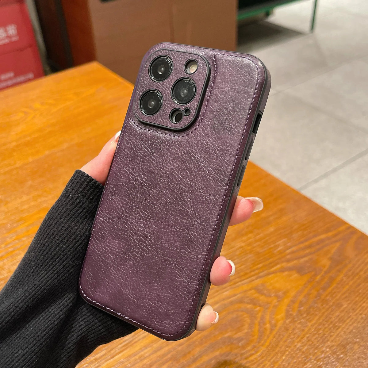 Premium vintage lær iPhone-deksel – Soft Touch støtsikkert beskyttelsesdeksel