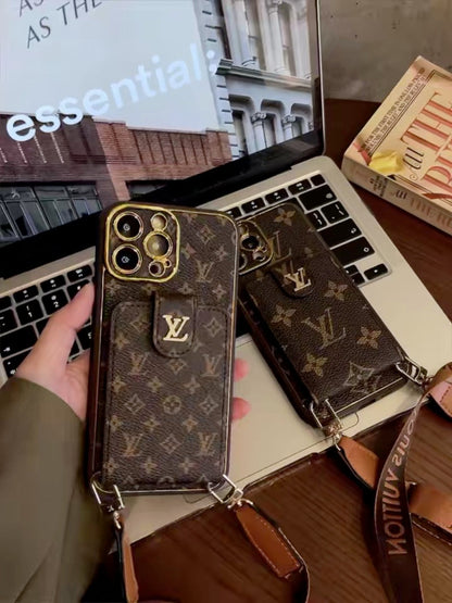 Προηγμένη δερμάτινη θήκη iPhone με πορτοφόλι κάρτας και λουράκι