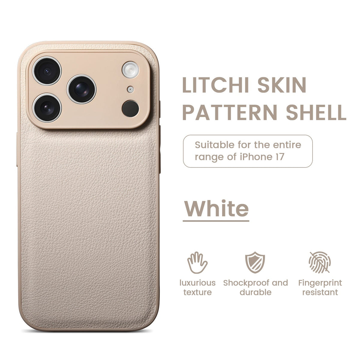 Premium Litchi Skin Pattern Leather Case for iPhone