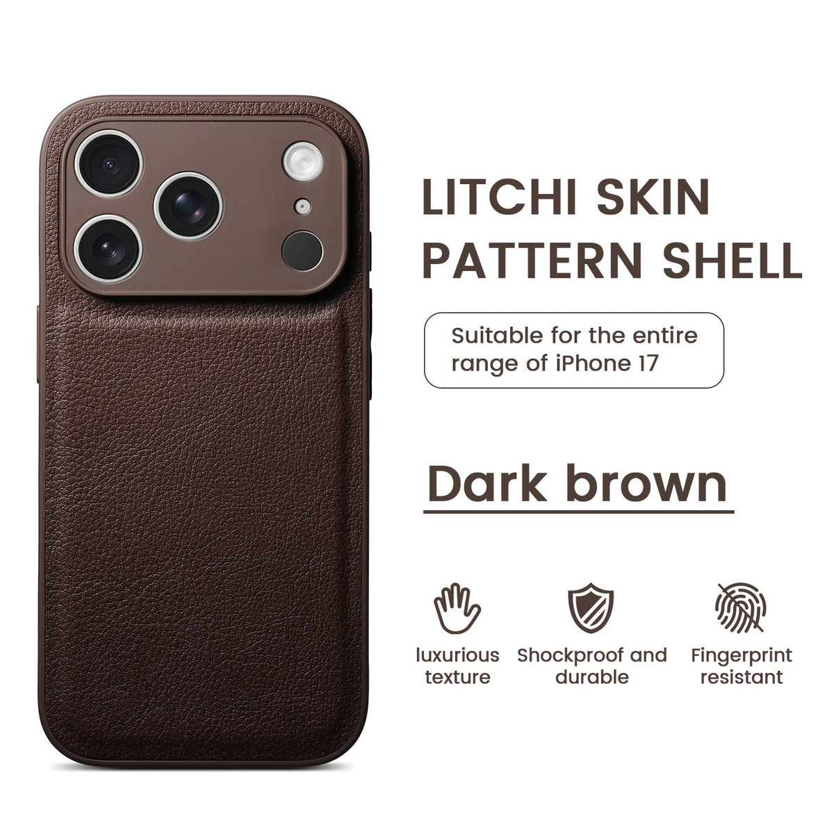 Premium Litchi Skin Pattern Leather Case for iPhone