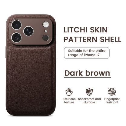 Premium Litchi Skin Pattern Leather Case for iPhone