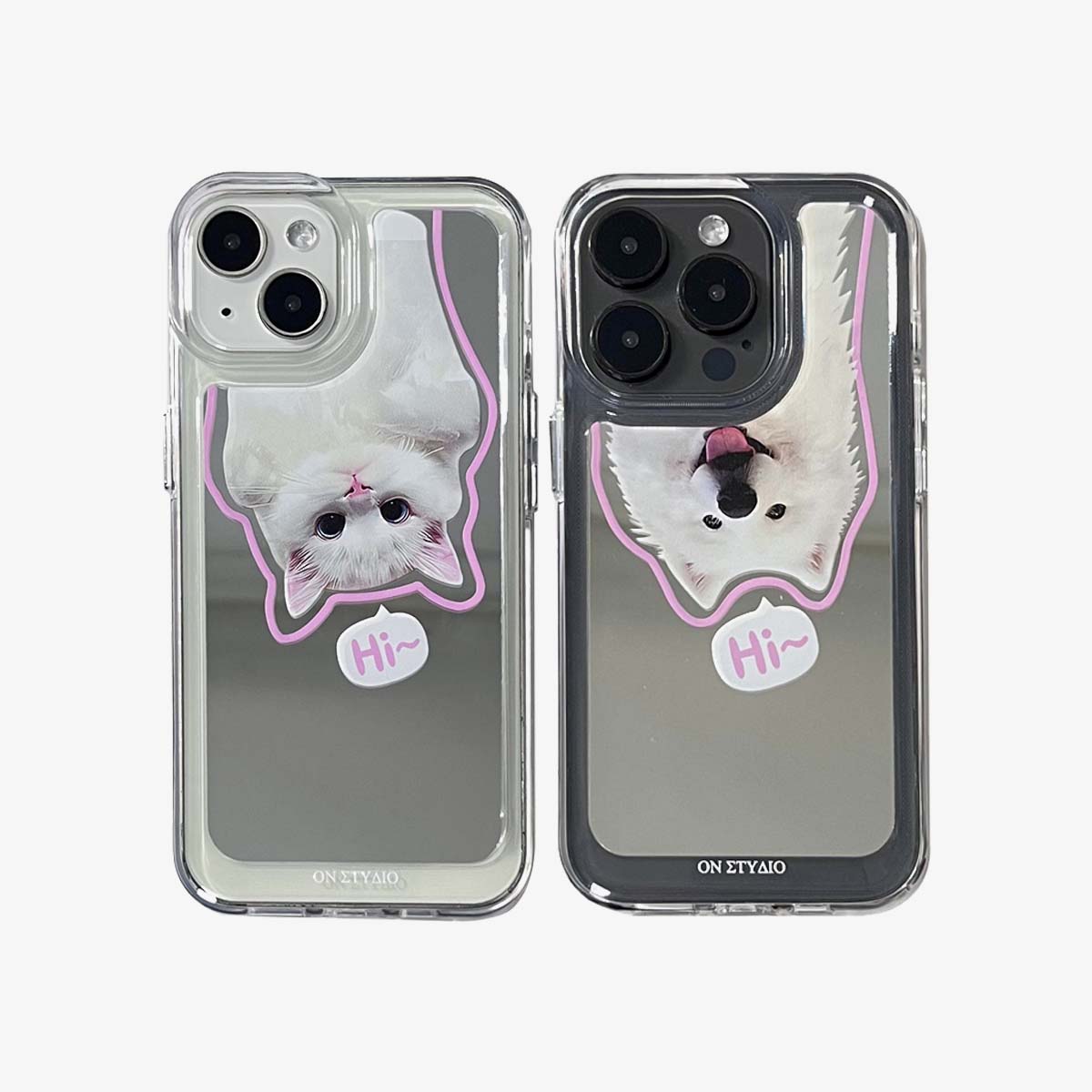 Spoguļa iPhone korpuss | Pāris, kaķi un suņi, sveiki (pērciet 2 un saņemiet 50% atlaidi vienam)