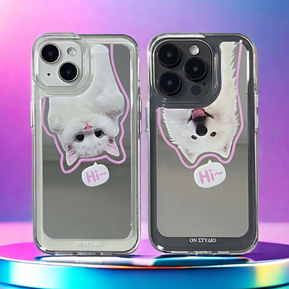 Spoguļa iPhone korpuss | Pāris, kaķi un suņi, sveiki (pērciet 2 un saņemiet 50% atlaidi vienam)